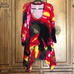 Philosophy Asymmetric Handkerchief Hem Tunic Top XXL Plus Size